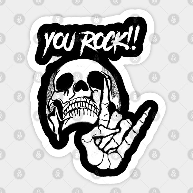 YOU ROCK!! SKULL Sticker by Aldebaran